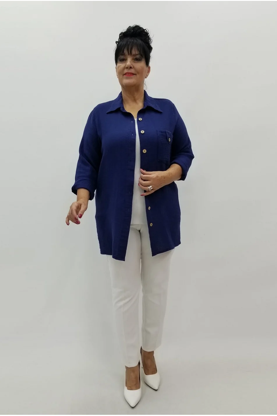 Miraggio Büyük Beden Gömlek 99979 LACİVERT