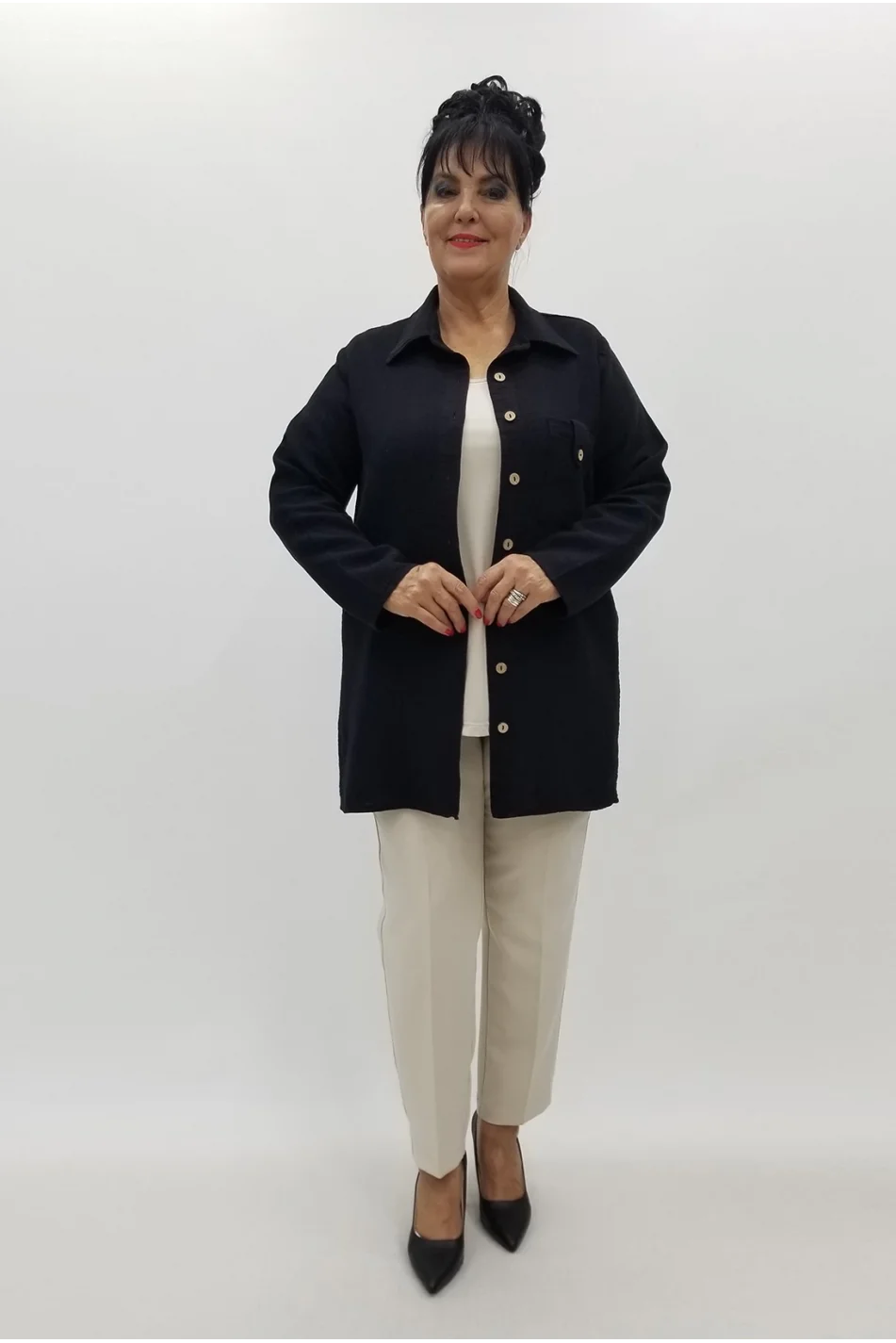 Miraggio Büyük Beden Gömlek 99979 SİYAH