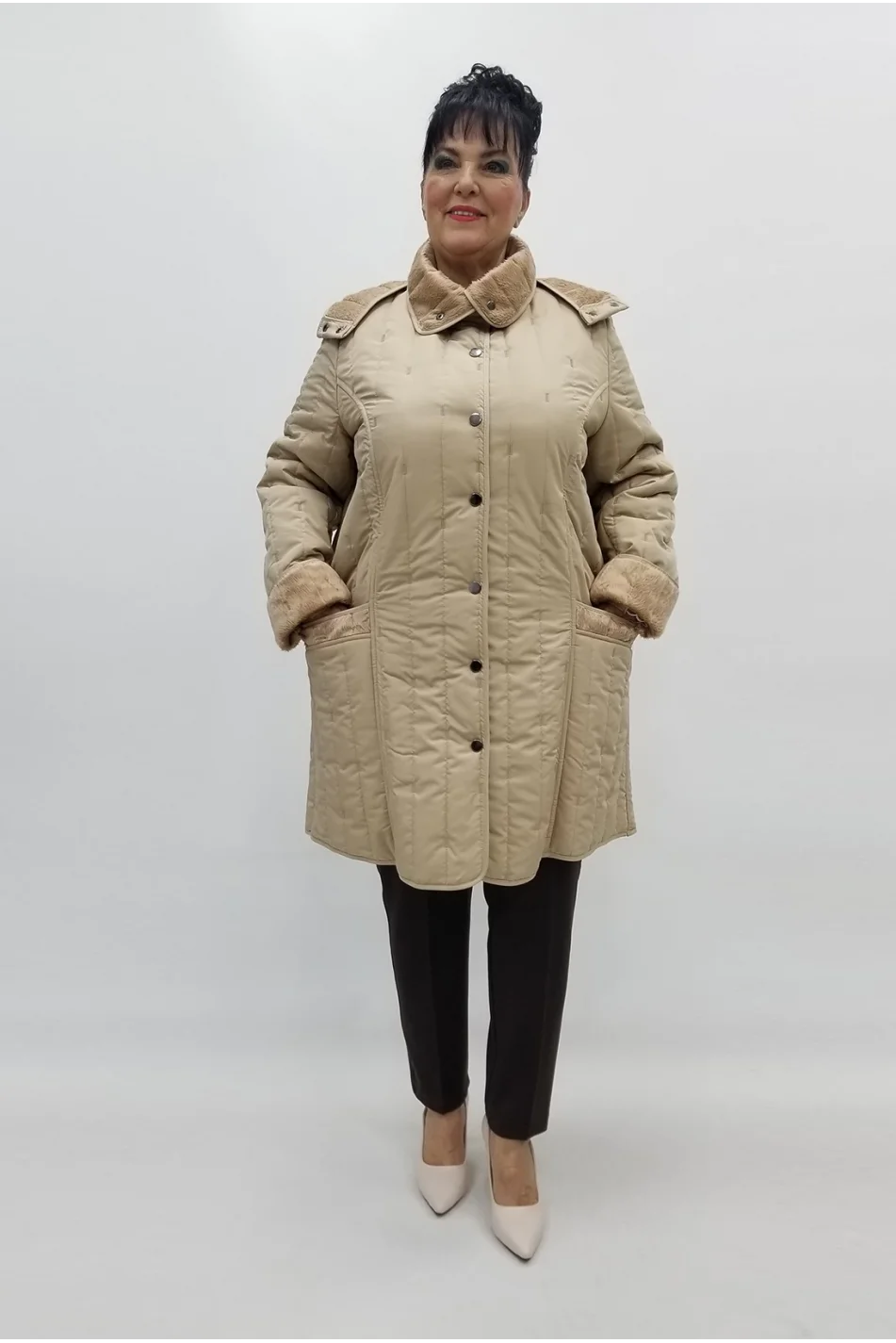 Miraggio Büyük Beden Kaban 99345 BEJ