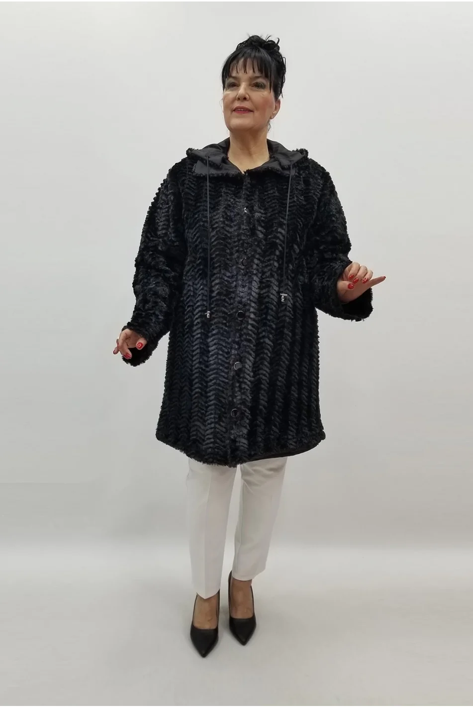 Miraggio Büyük Beden Kaban 99380 SİYAH