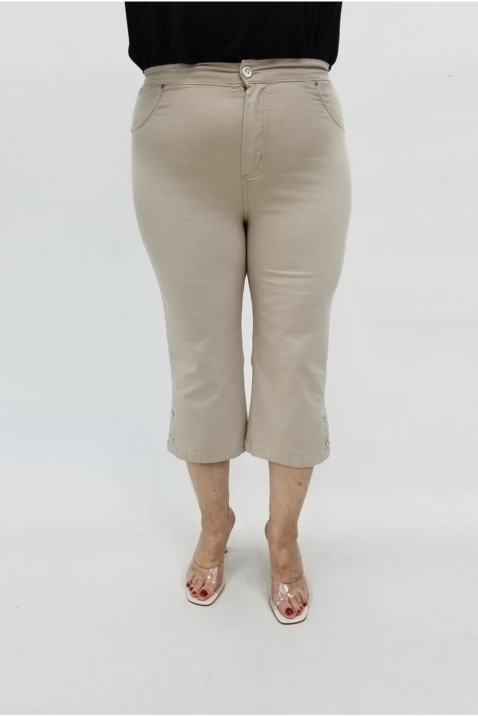 Miraggio Büyük Beden Kapri 99687 KREM