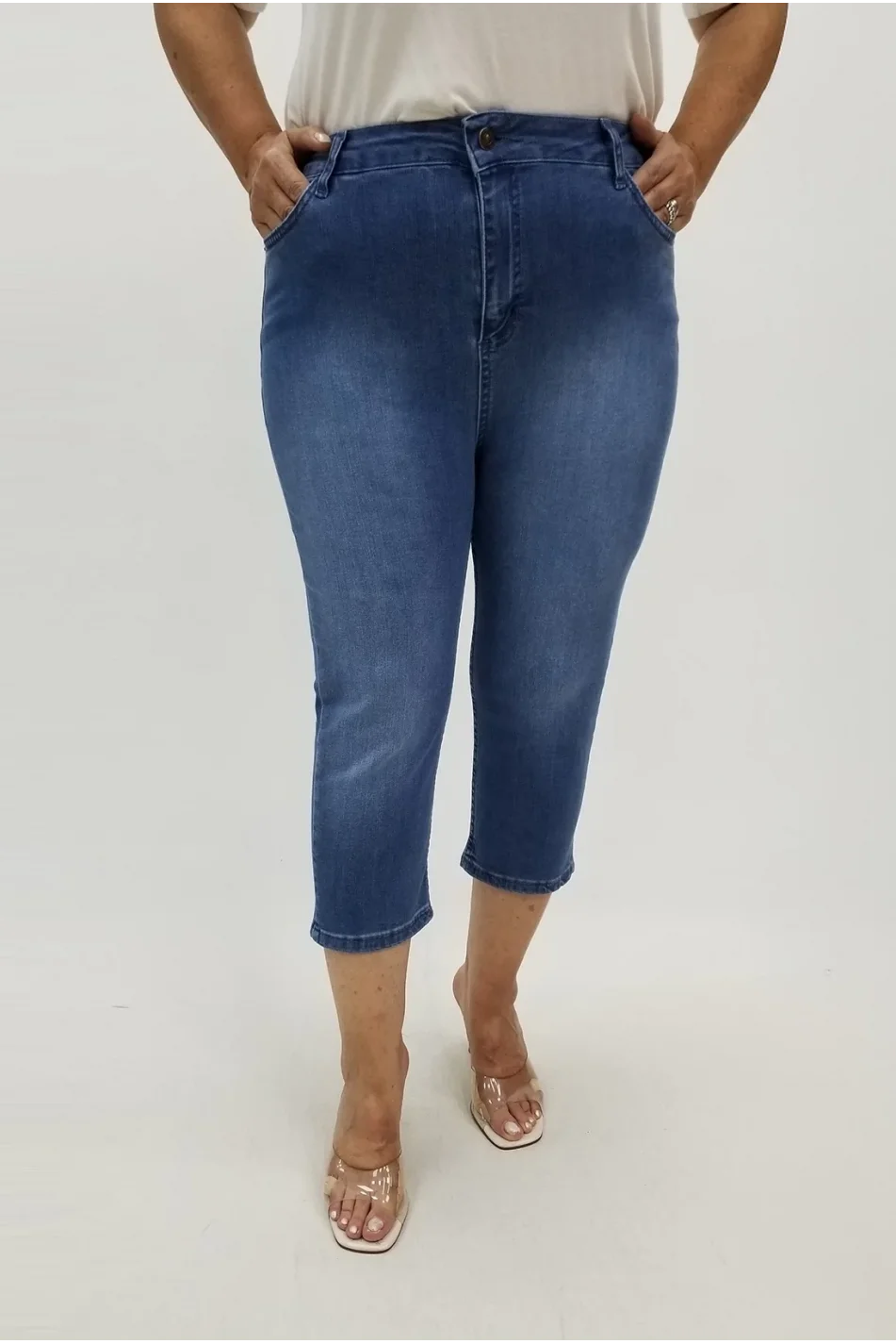 Miraggio Büyük Beden Kapri 99688 KOT MAVİ