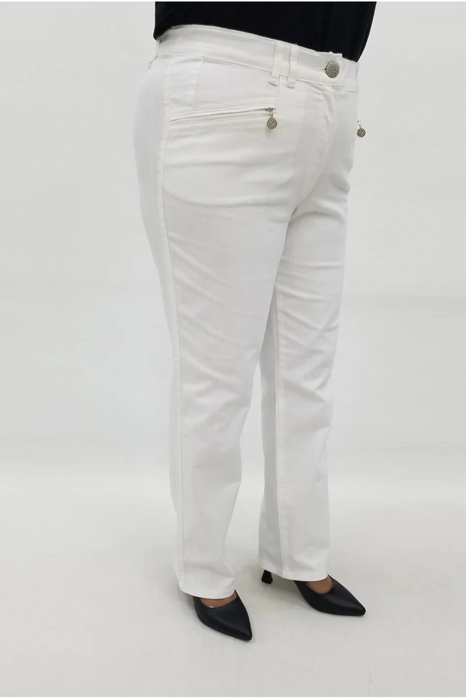 Miraggio Büyük Beden Kot Pantolon 97151 BEYAZ