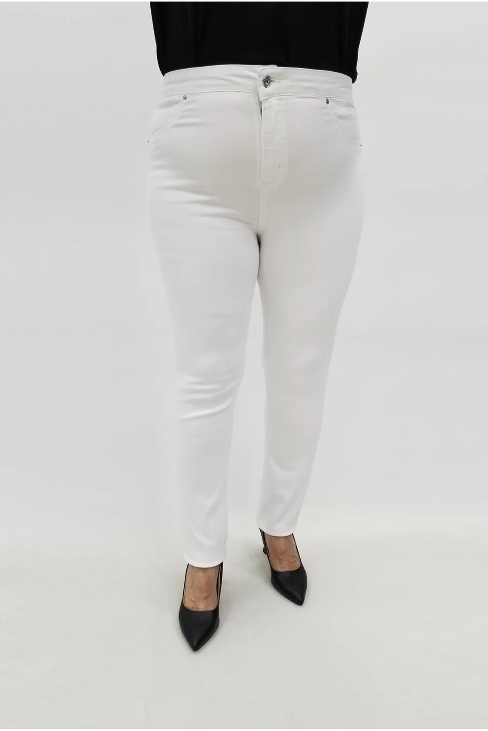 Miraggio Büyük Beden Kot Pantolon 98255 BEYAZ