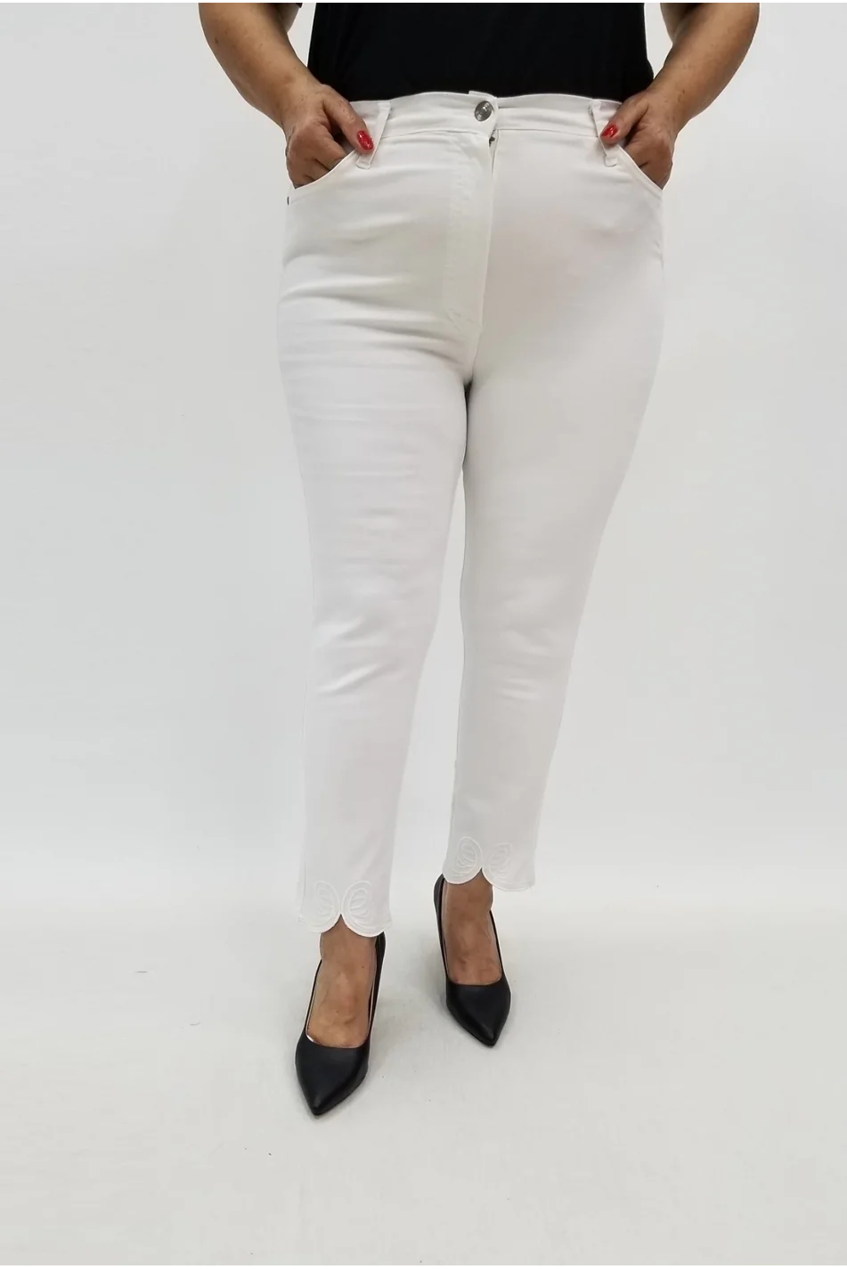 Miraggio Büyük Beden Kot Pantolon 99788 BEYAZ