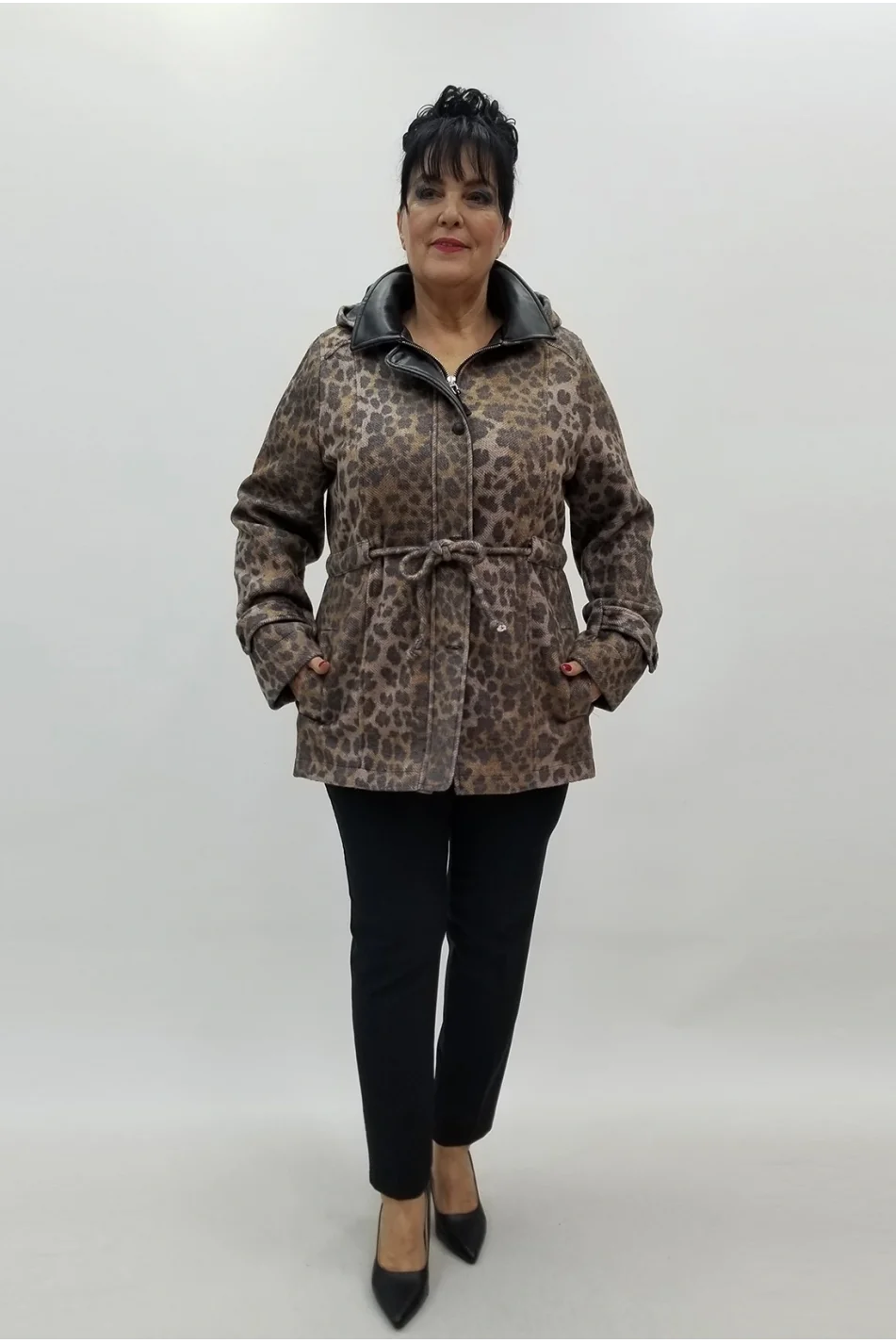 Miraggio Büyük Beden Mont 4148 SİYAH/KAHVE