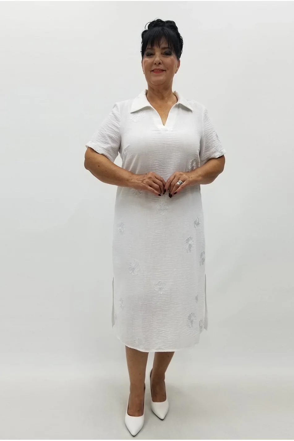 Miraggio Büyük Beden Elbise 99961 BEYAZ