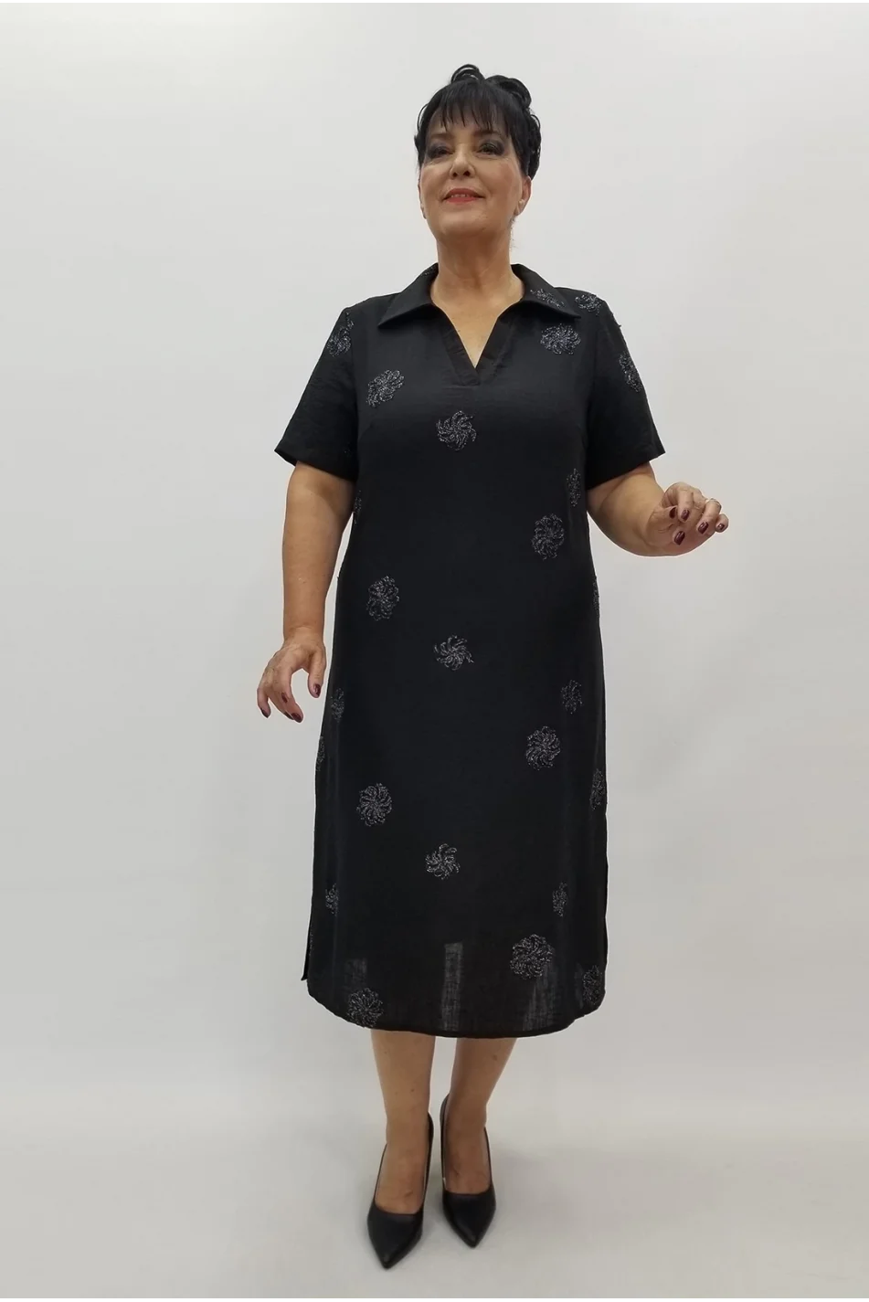 Miraggio Büyük Beden Elbise 99961 SİYAH