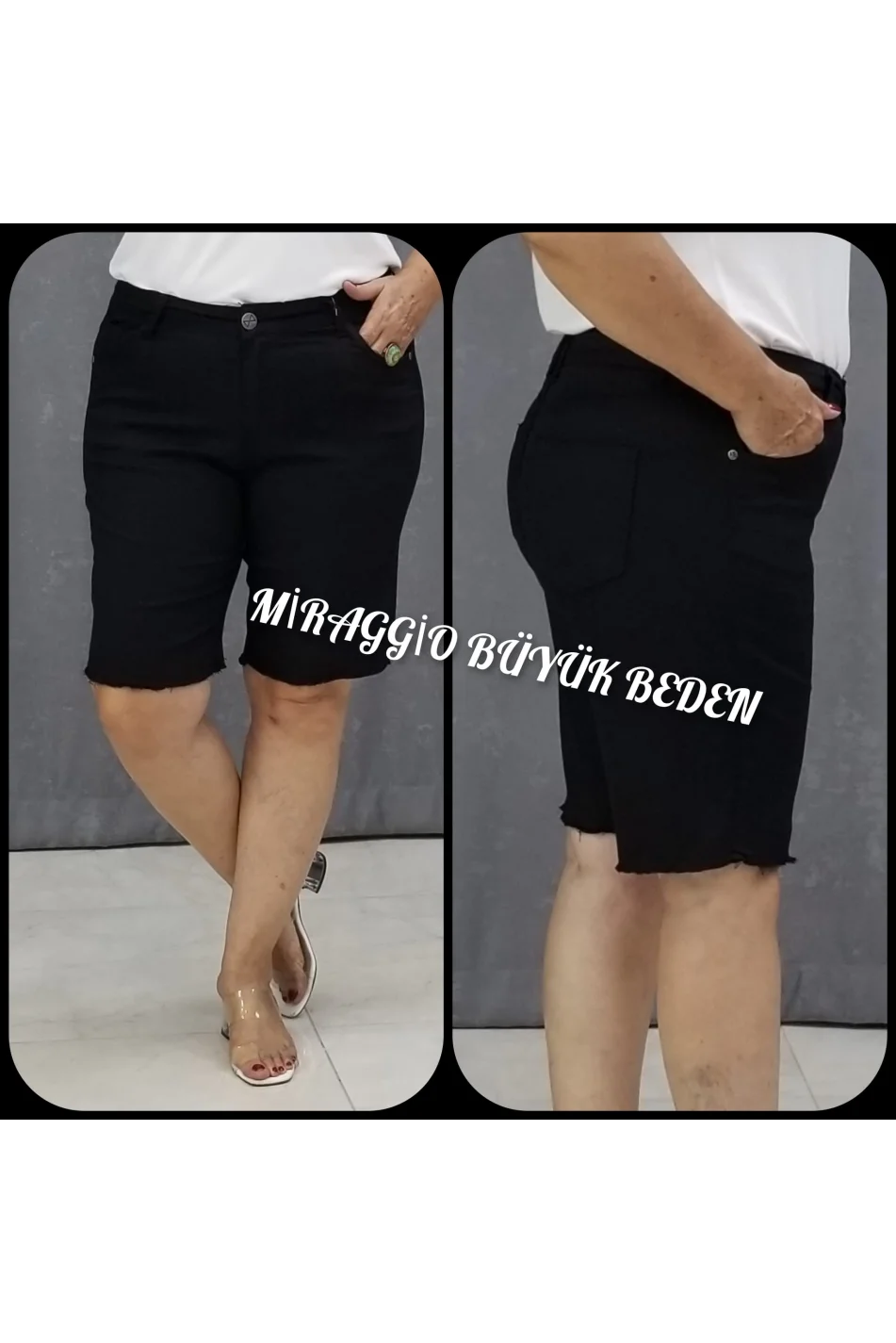 Miraggio Büyük Beden Şort 18YB005381116 SİYAH