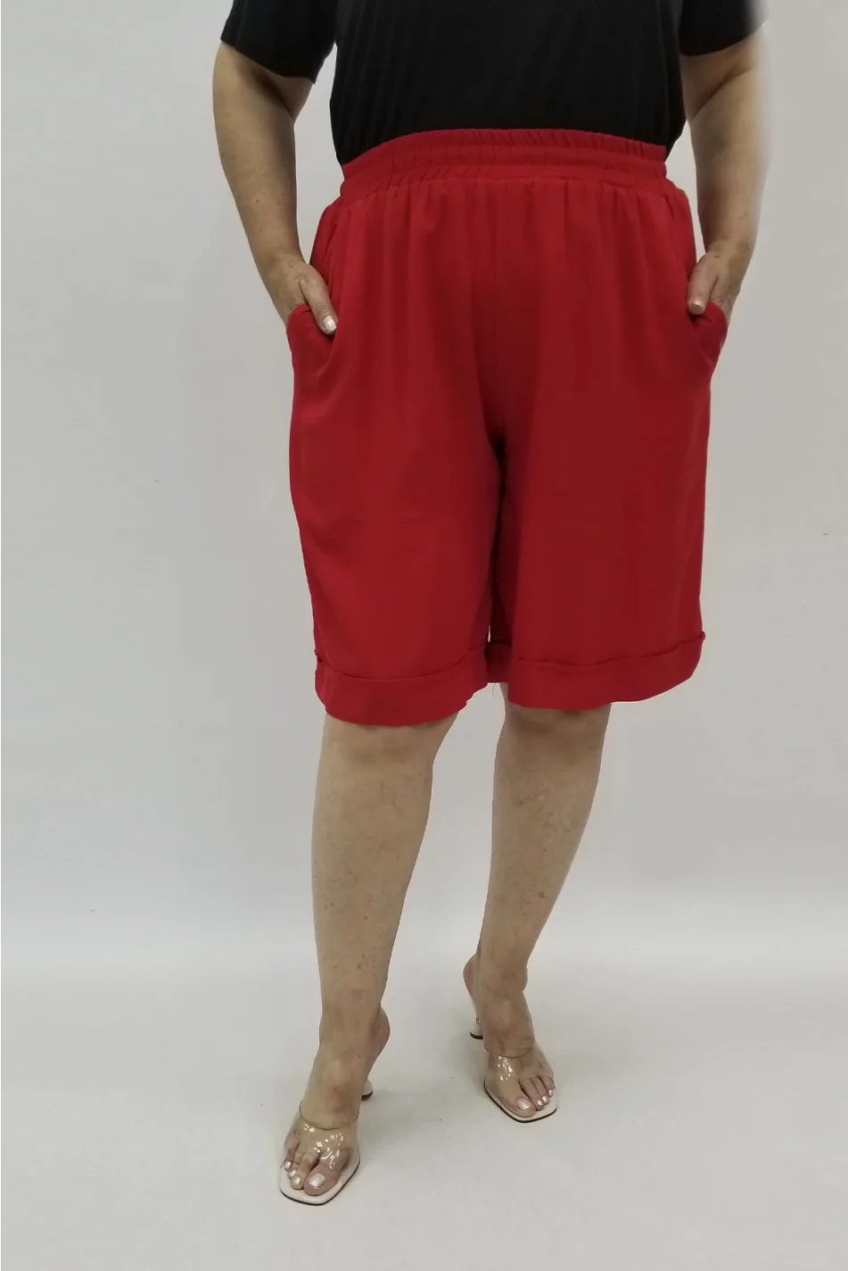 Miraggio Büyük Beden Şort 98688 KIRMIZI