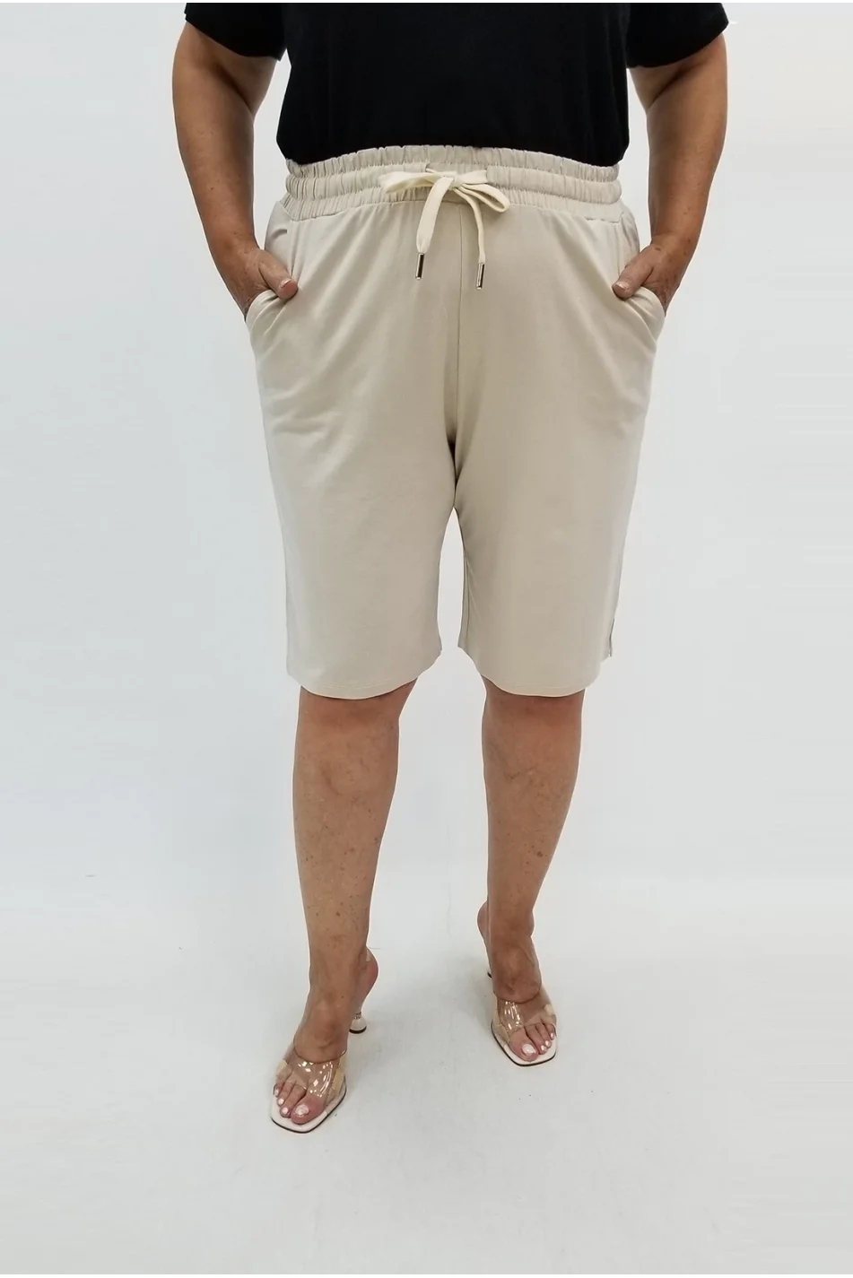 Miraggio Büyük Beden Şort 99839 KREM