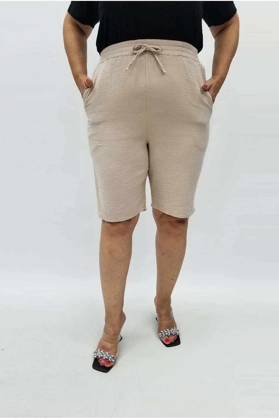Miraggio Büyük Beden Şort 99890 BEJ