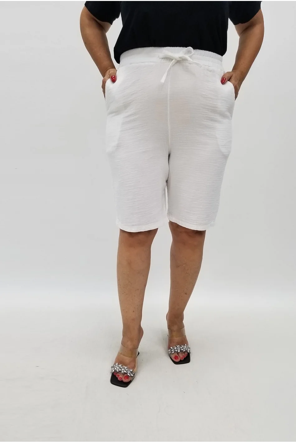 Miraggio Büyük Beden Şort 99890 BEYAZ