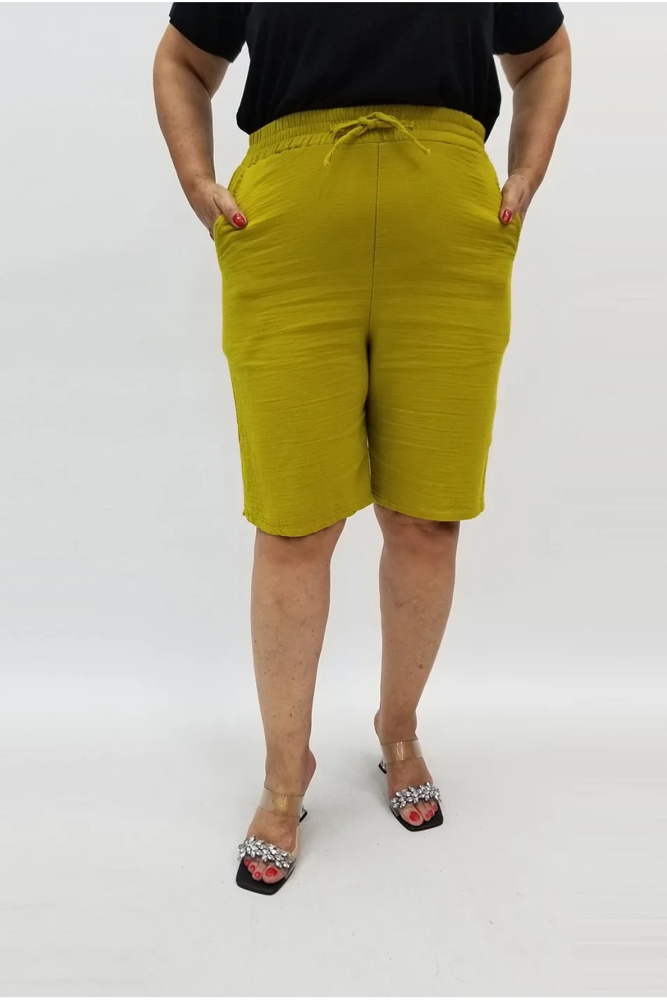 Miraggio Büyük Beden Şort 99890 YAĞ YEŞİLİ