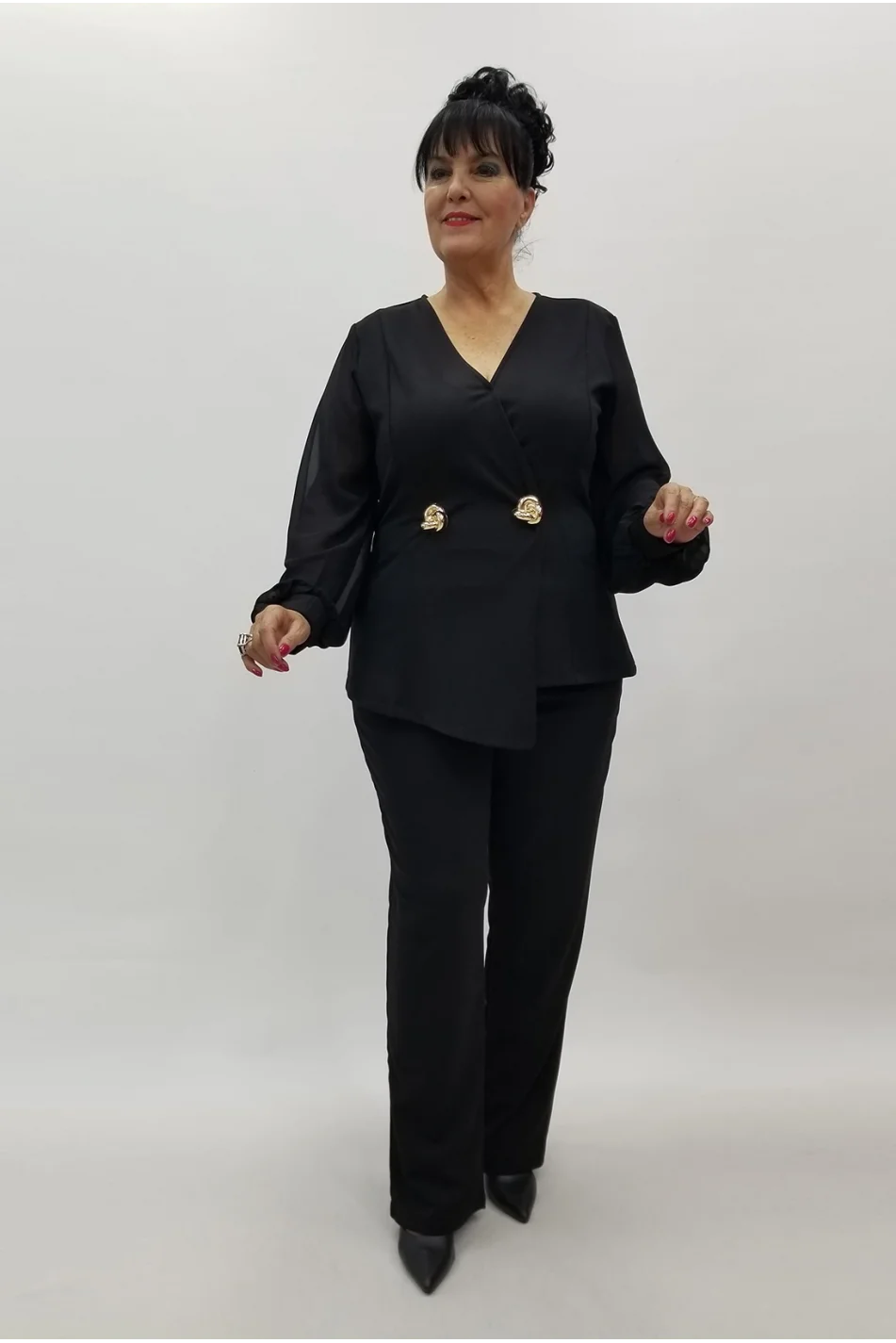 Miraggio Büyük Beden Takım 4023 SİYAH