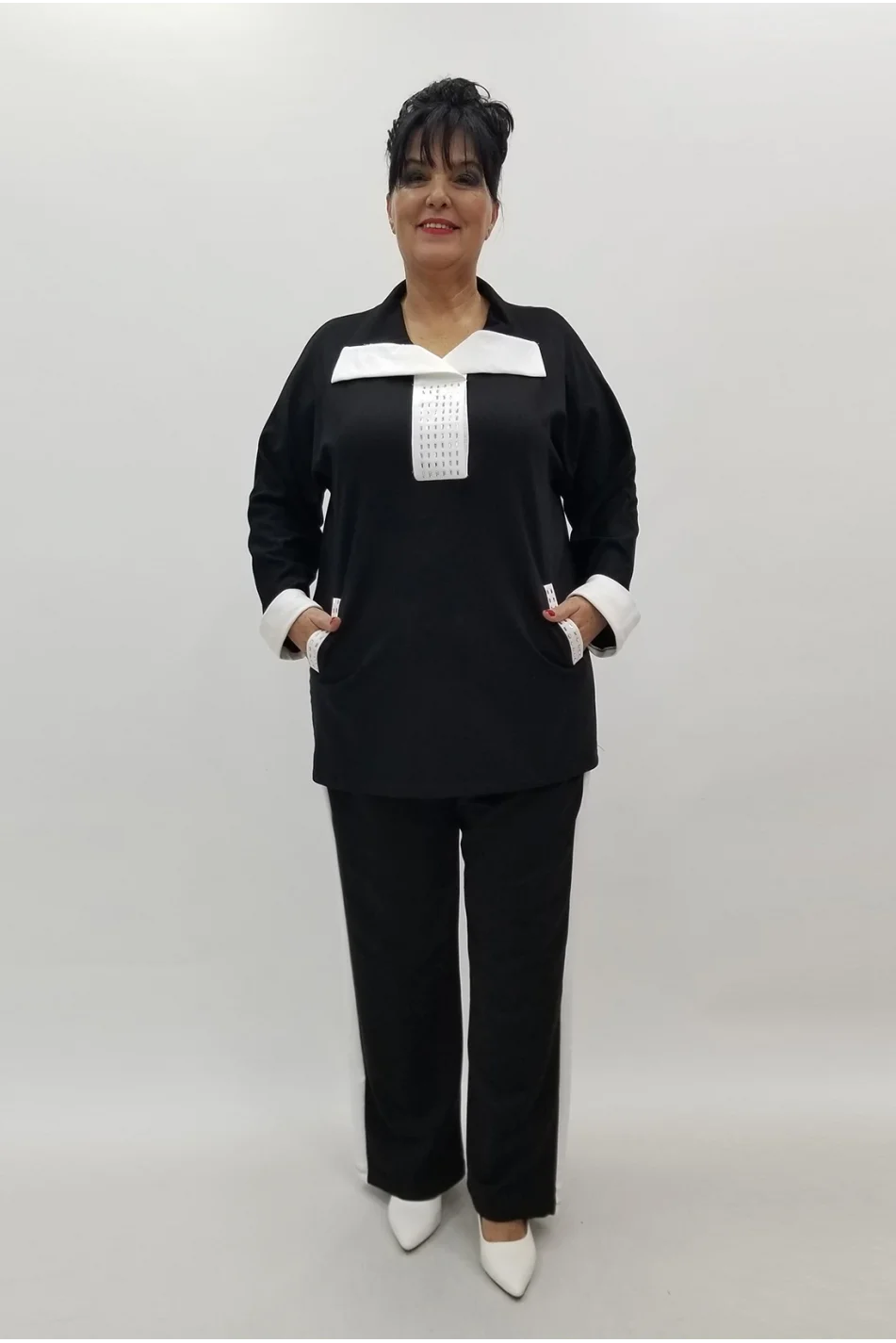 Miraggio Büyük Beden Takım 4064 SİYAH/BEYAZ