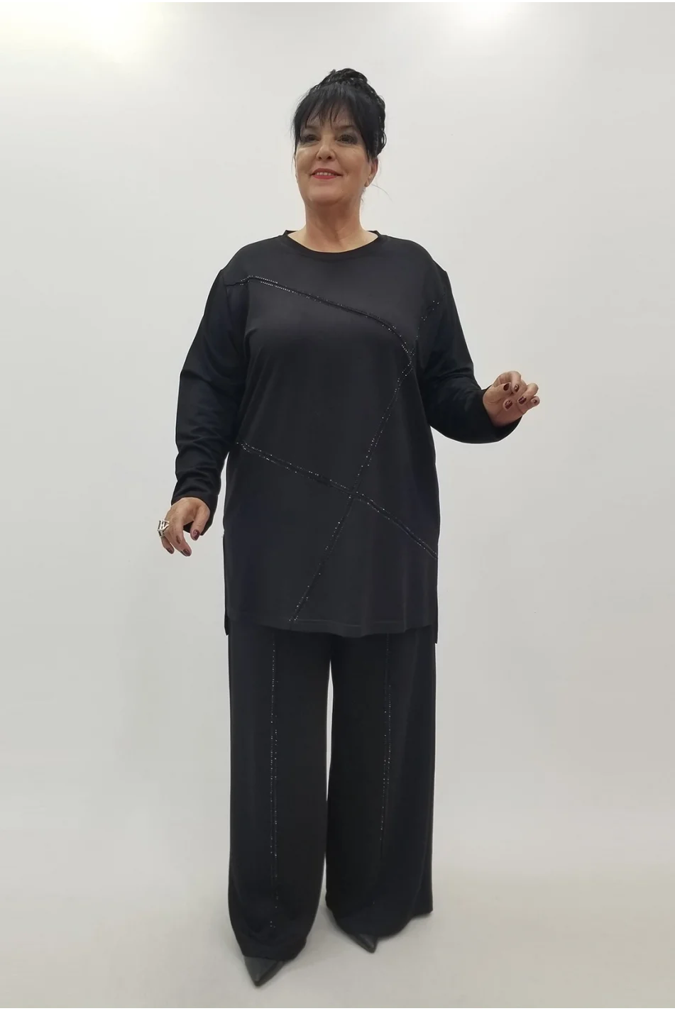 Miraggio Büyük Beden Takım 4093 SİYAH