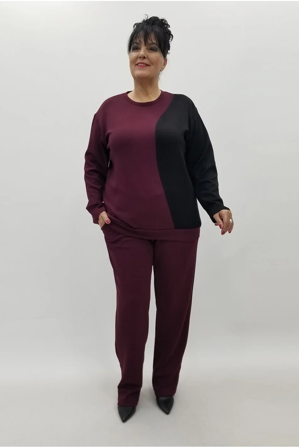 Miraggio Büyük Beden Takım 4121 BORDO