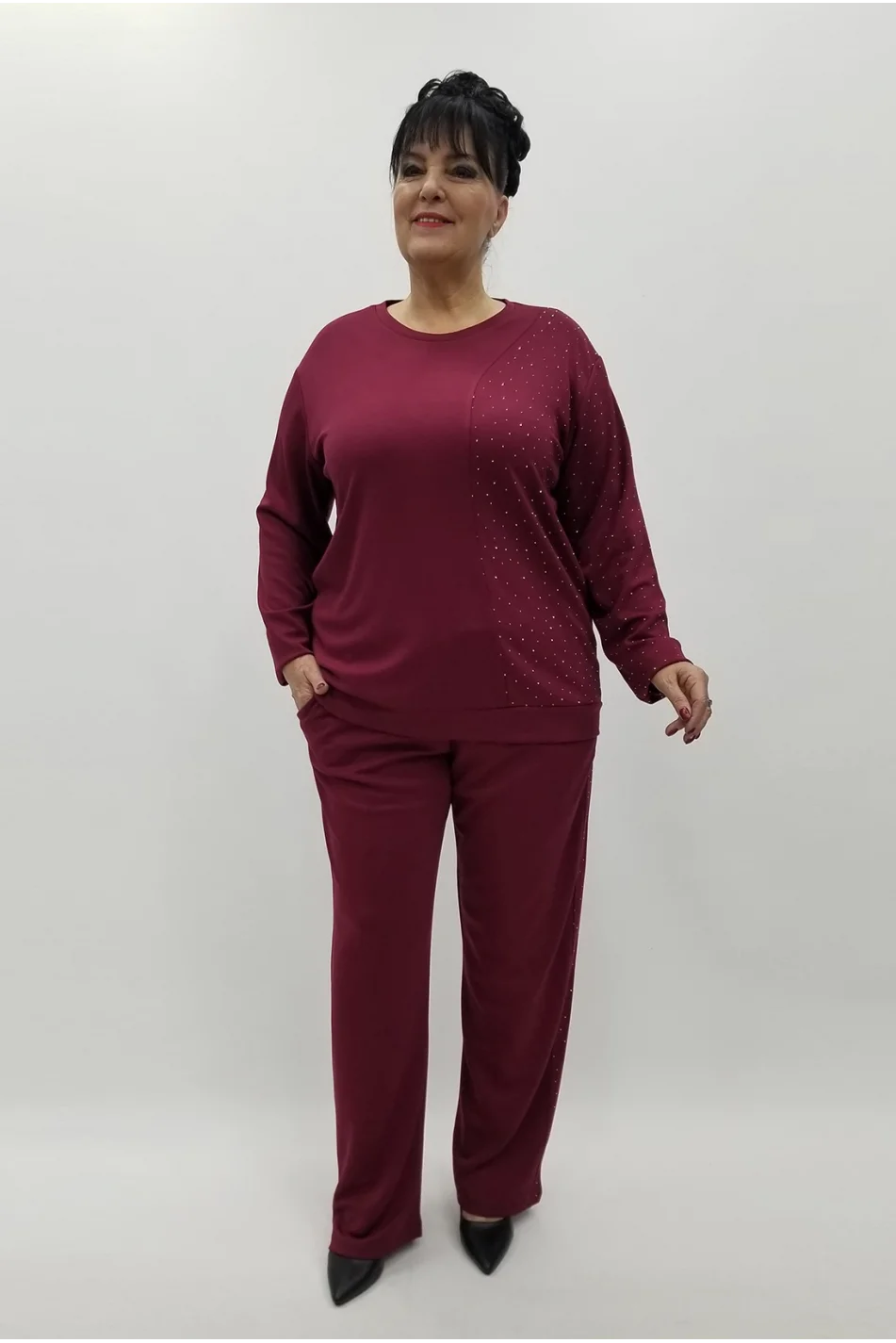 Miraggio Büyük Beden Takım 4131 BORDO