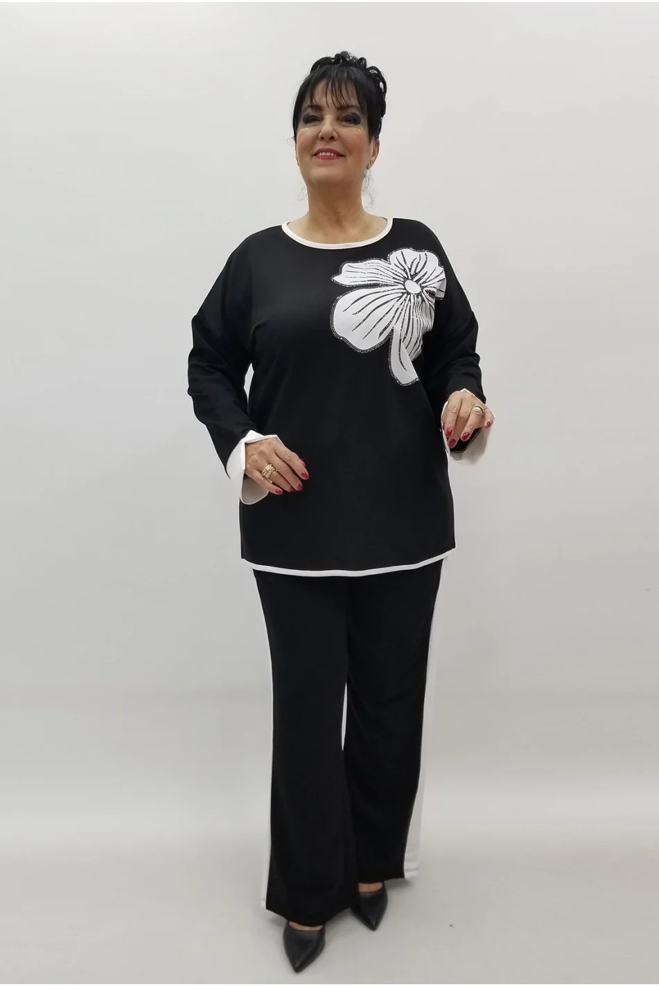 Miraggio Büyük Beden Takım 4133 SİYAH/BEYAZ