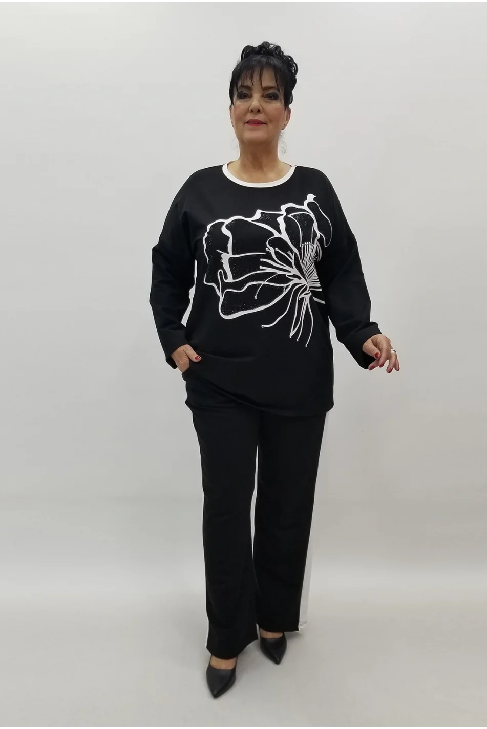 Miraggio Büyük Beden Takım 4134 SİYAH/BEYAZ