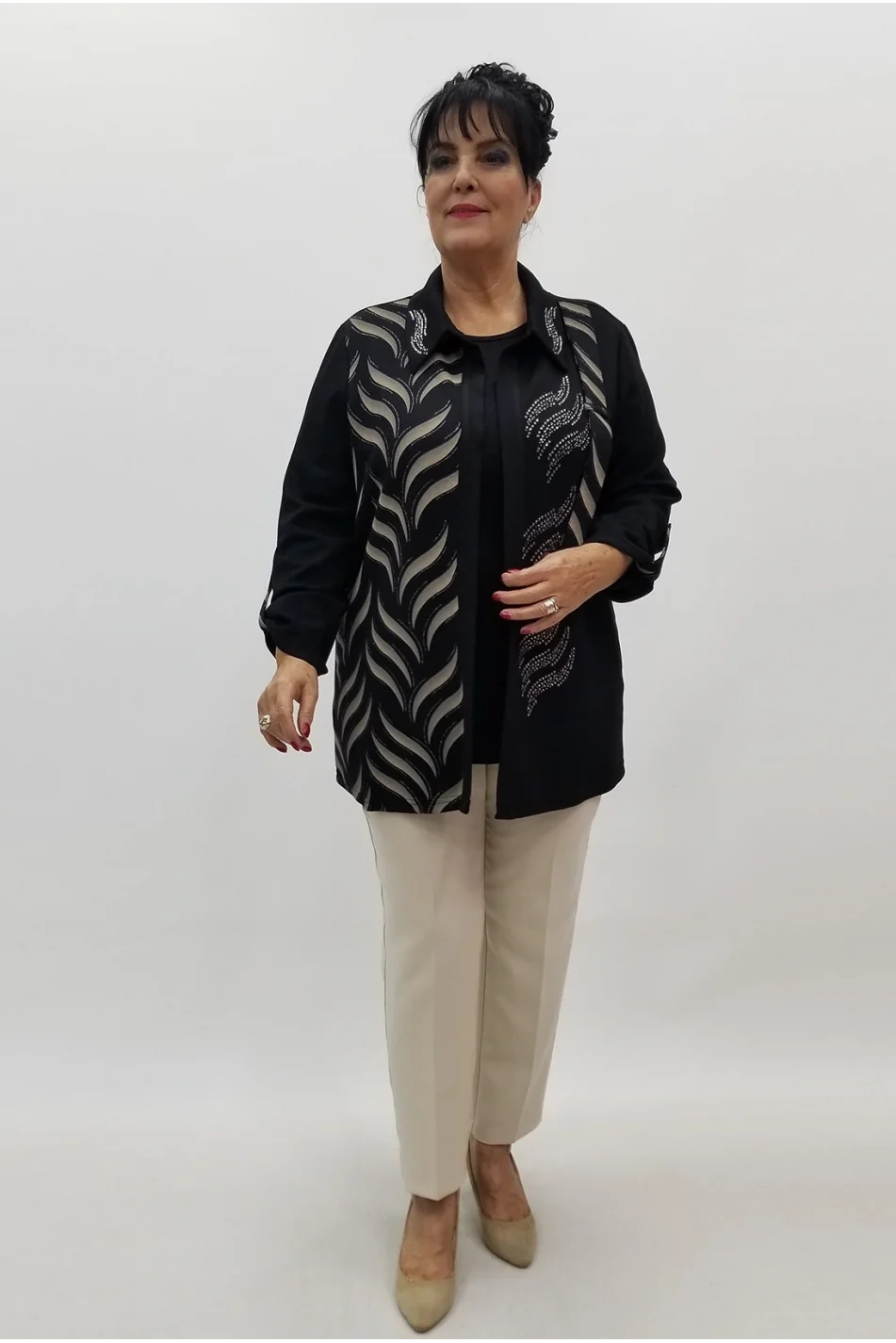 Miraggio Büyük Beden Takım 4147 SİYAH