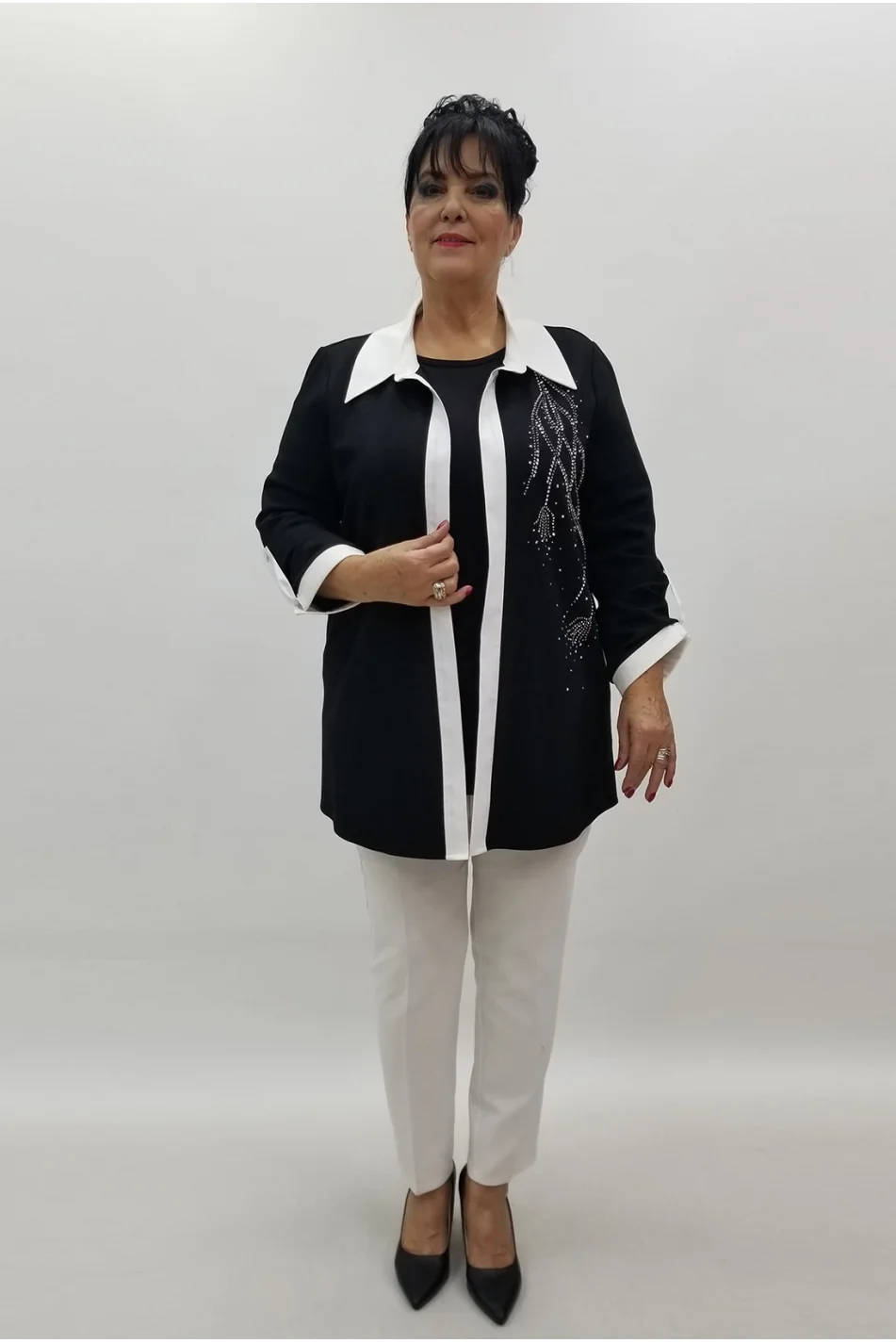 Miraggio Büyük Beden Takım 4158 SİYAH/BEYAZ