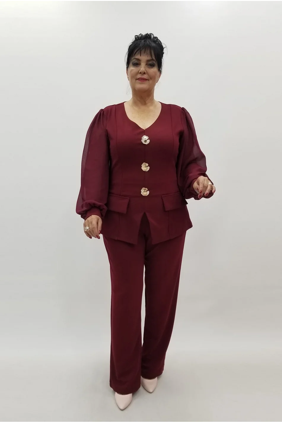 Miraggio Büyük Beden Takım 4180 BORDO