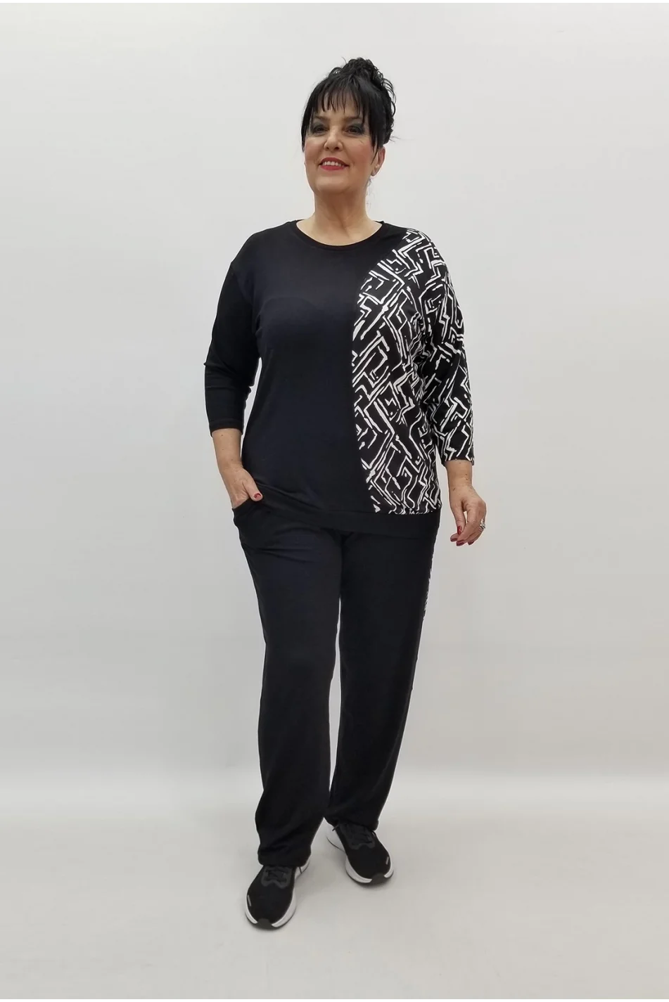 Miraggio Büyük Beden Takım 99517 SİYAH/BEYAZ