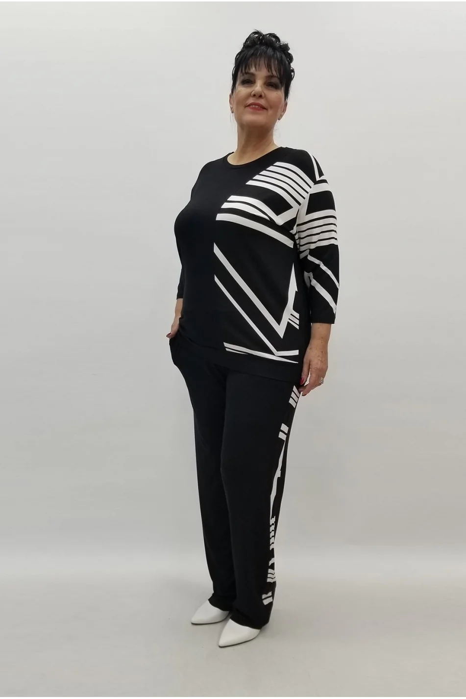 Miraggio Büyük Beden Takım 99552 SİYAH/BEYAZ