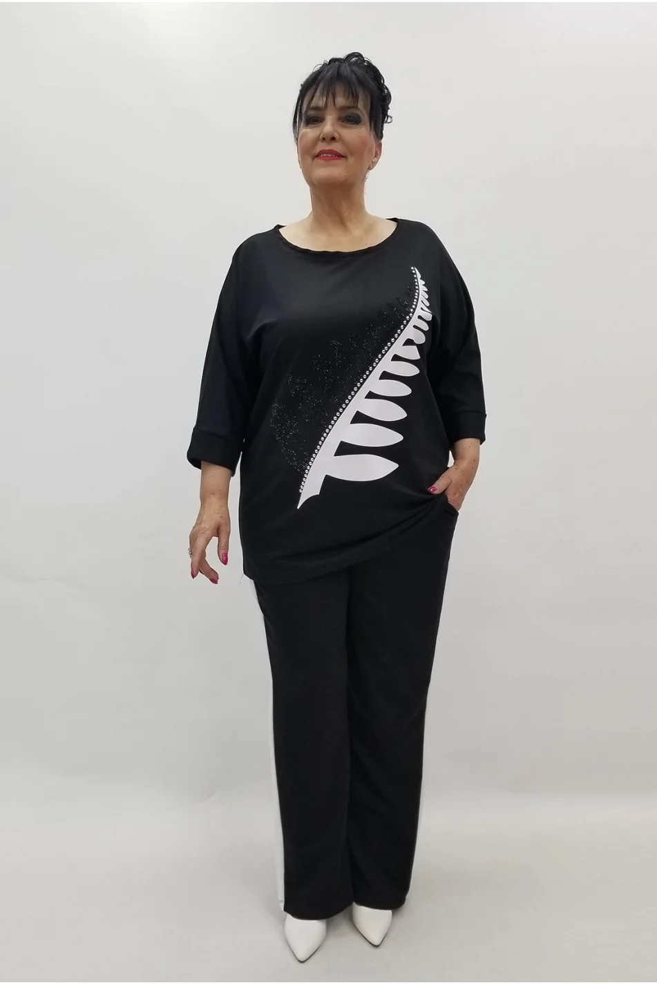 Miraggio Büyük Beden Takım 99621 SİYAH/BEYAZ