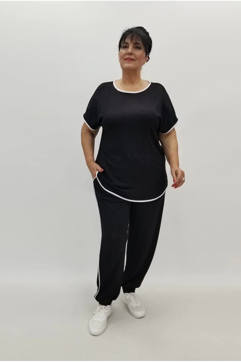 Miraggio Büyük Beden Takım 99821 SİYAH/BEYAZ