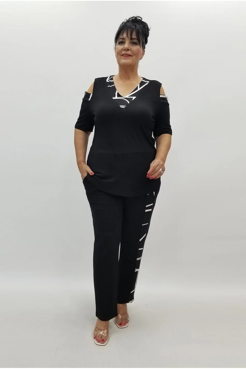 Miraggio Büyük Beden Takım 99864 SİYAH/BEYAZ