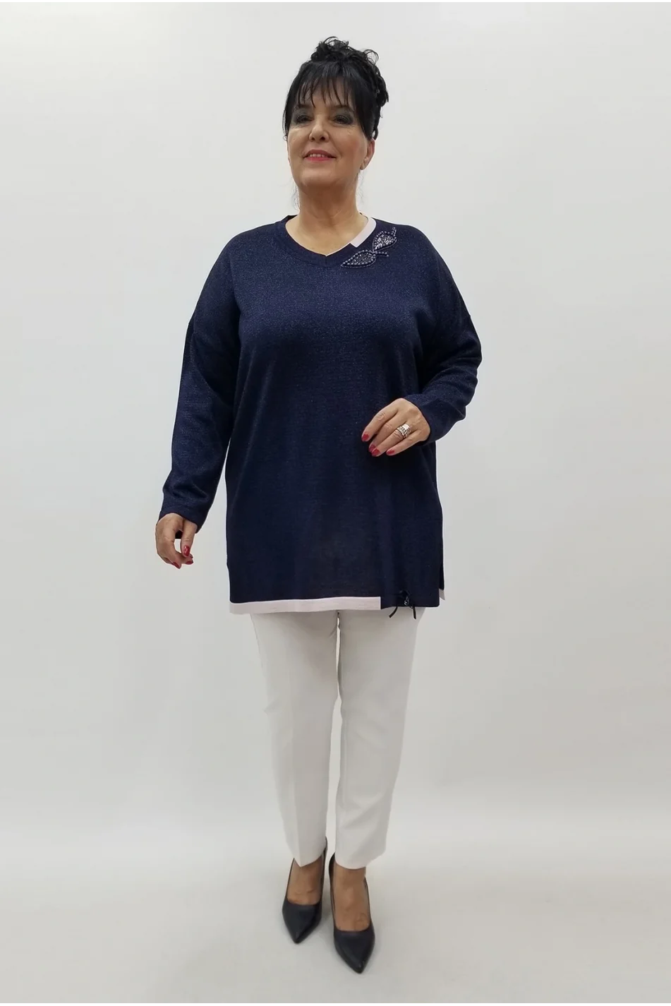 Miraggio Büyük Beden Triko 4104 LACİVERT