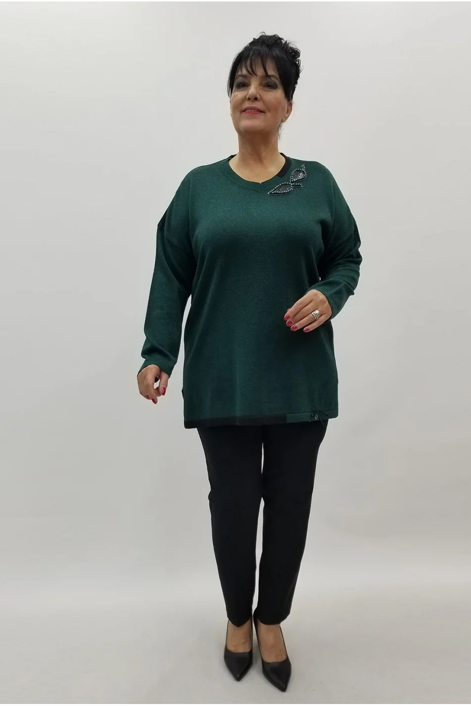 Miraggio Büyük Beden Triko 4104 ZÜMRÜT YEŞİLİ