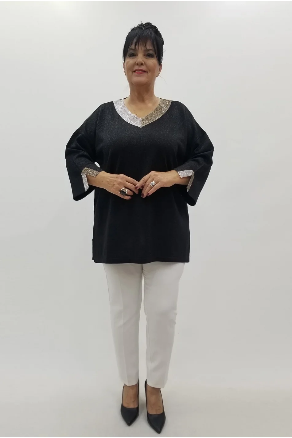 Miraggio Büyük Beden Triko 4106 SİYAH