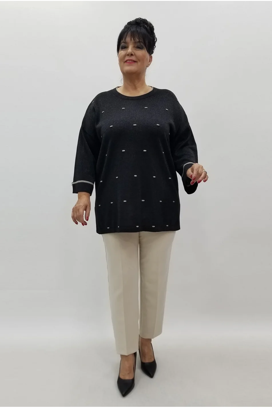 Miraggio Büyük Beden Triko 4107 SİYAH