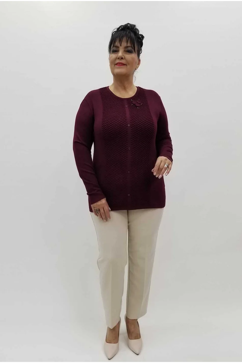 Miraggio Büyük Beden Triko 4203 BORDO