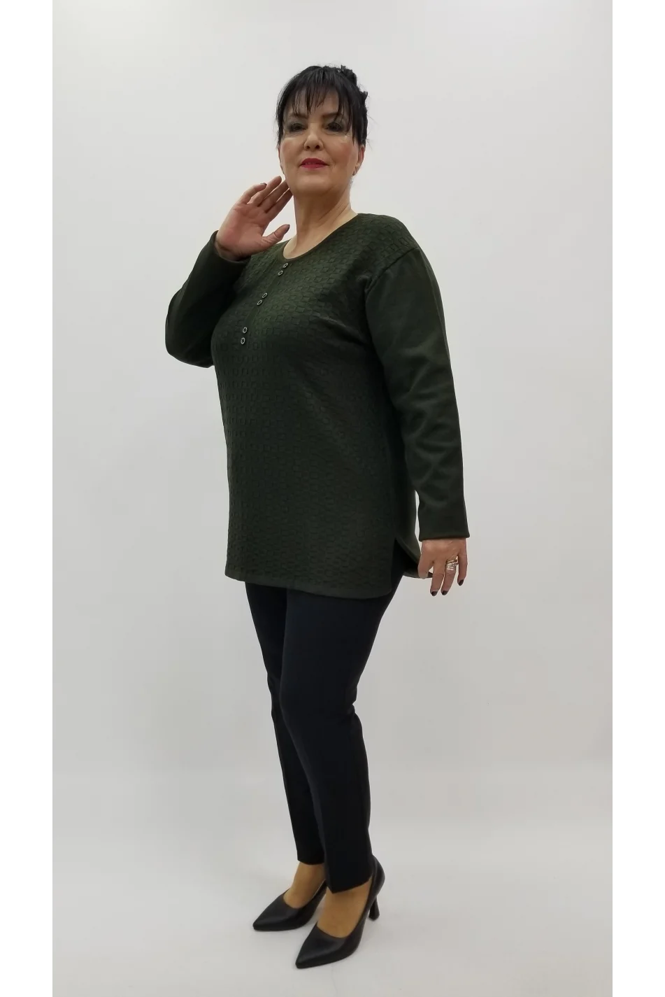 Miraggio Büyük Beden Triko 4298 HAKİ