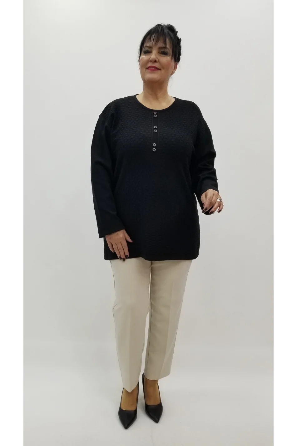 Miraggio Büyük Beden Triko 4298 SİYAH