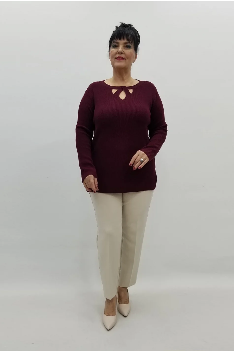 Miraggio Büyük Beden Triko 95914 BORDO