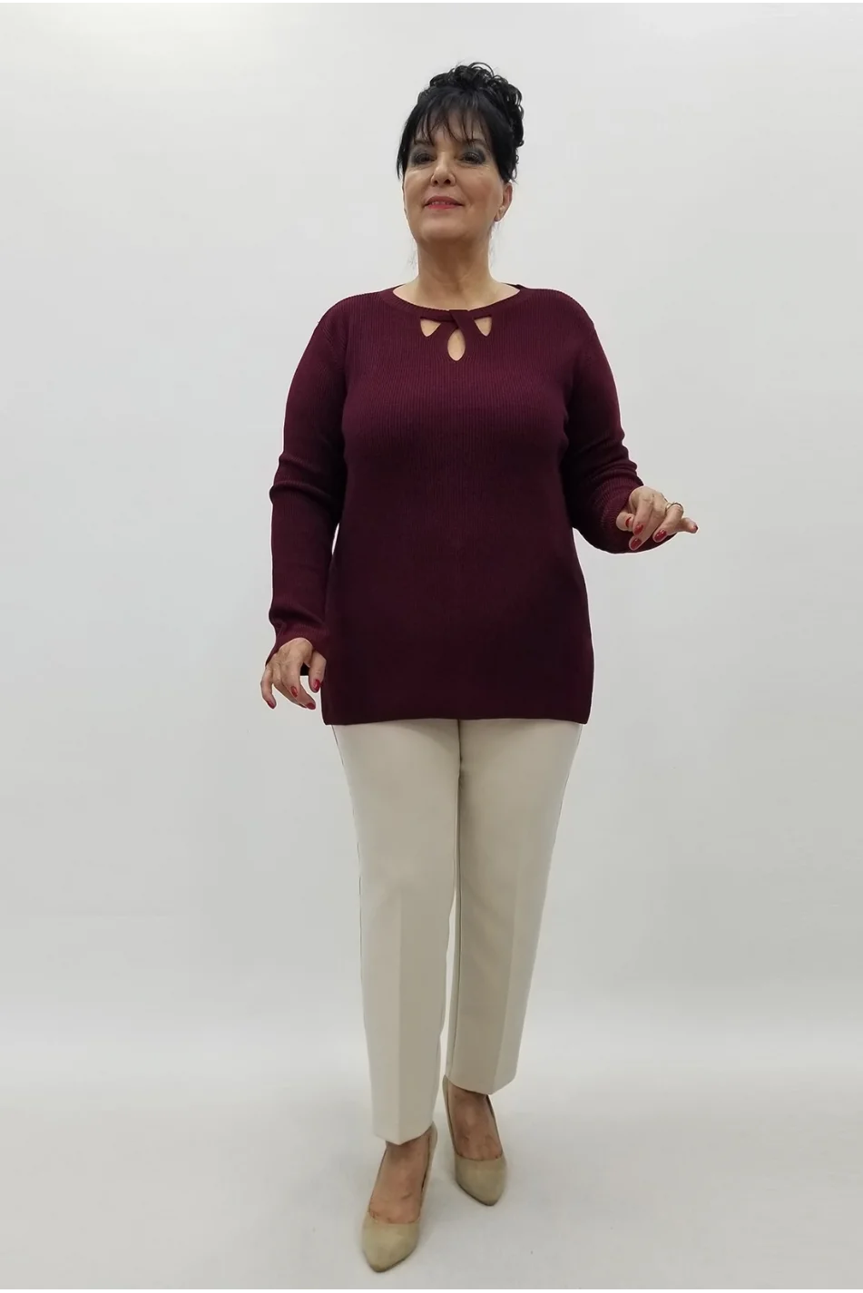 Miraggio Büyük Beden Triko 95914 BORDO