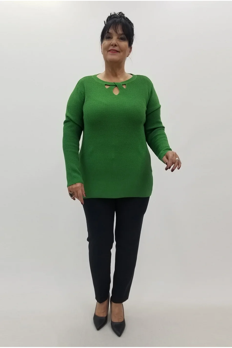 Miraggio Büyük Beden Triko 95914 YEŞİL