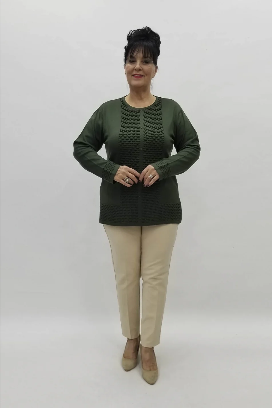 Miraggio Büyük Beden Triko 98199 HAKİ