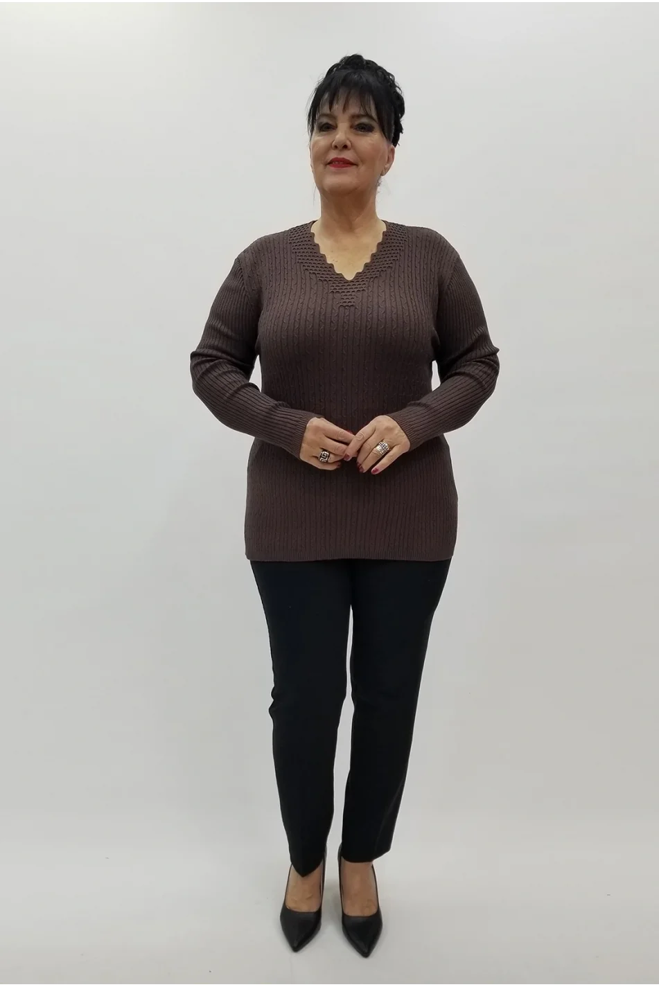 Miraggio Büyük Beden Triko 98326 KAHVE