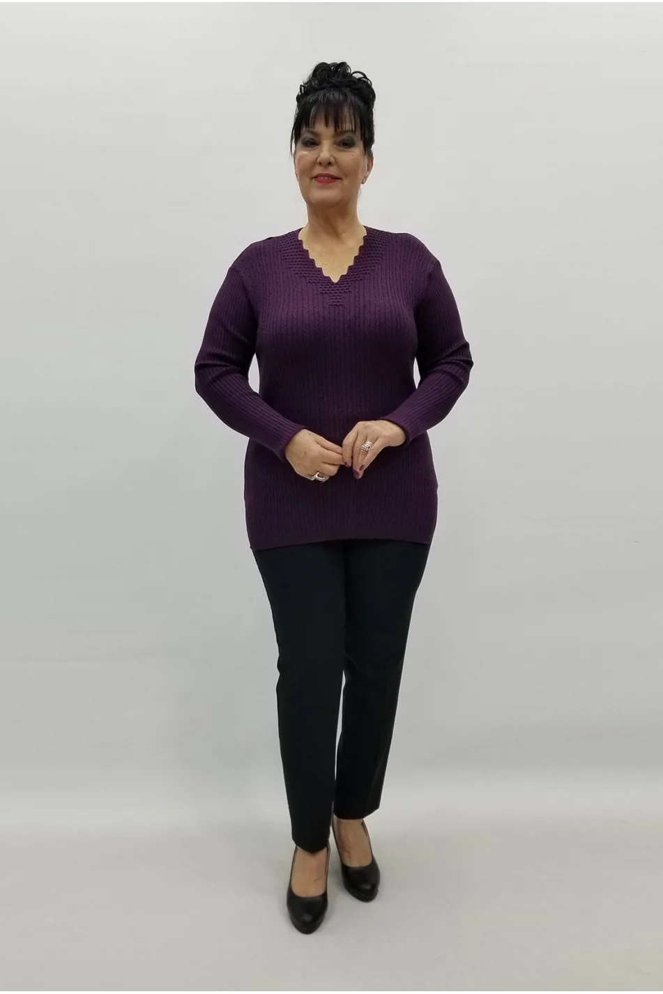 Miraggio Büyük Beden Triko 98326 MÜRDÜM