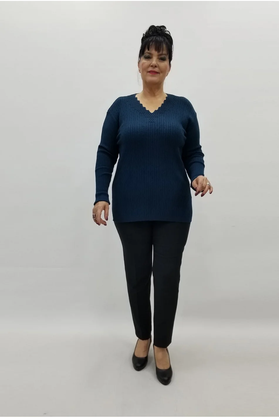 Miraggio Büyük Beden Triko 98326 PETROL