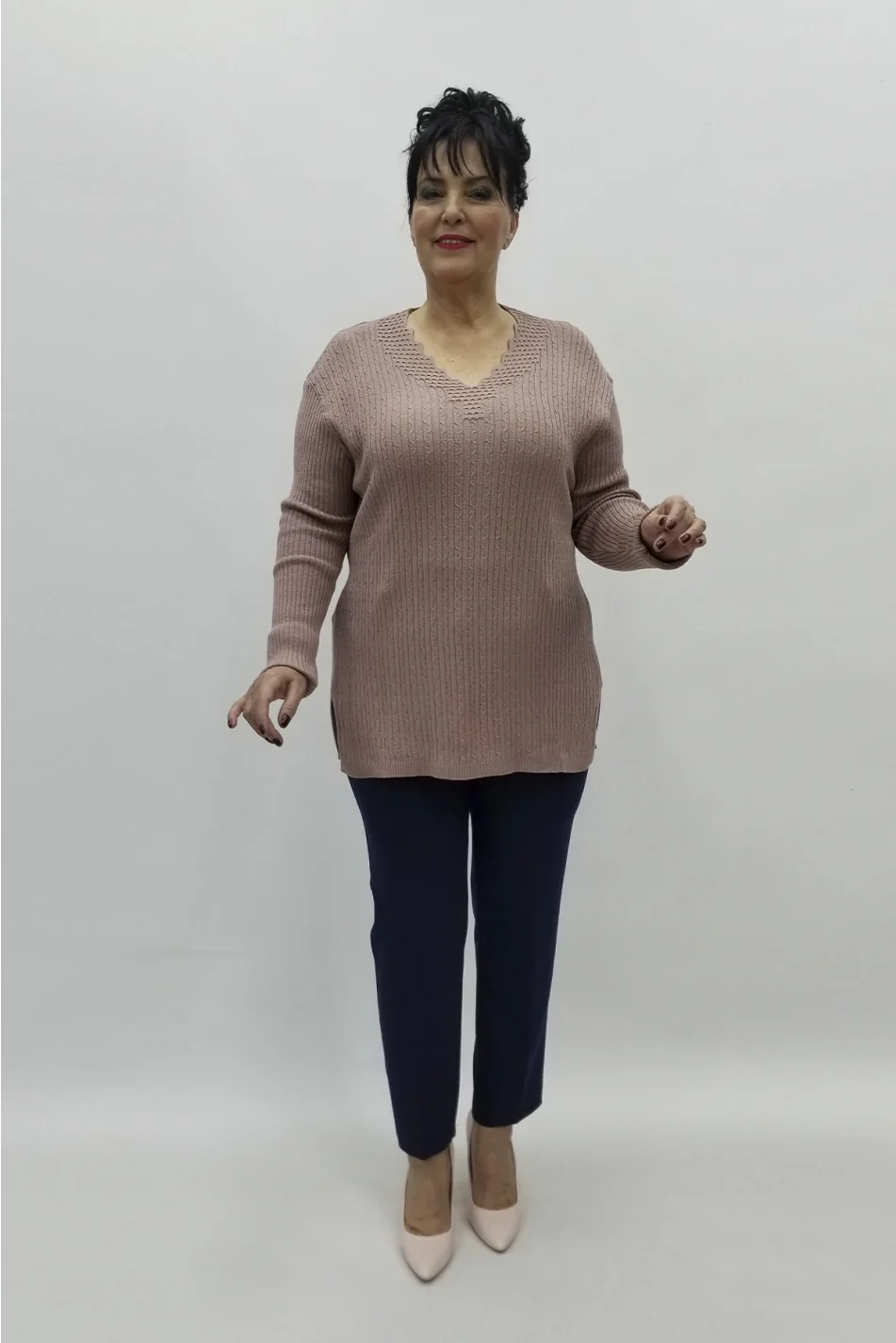 Miraggio Büyük Beden Triko 98326 PUDRA