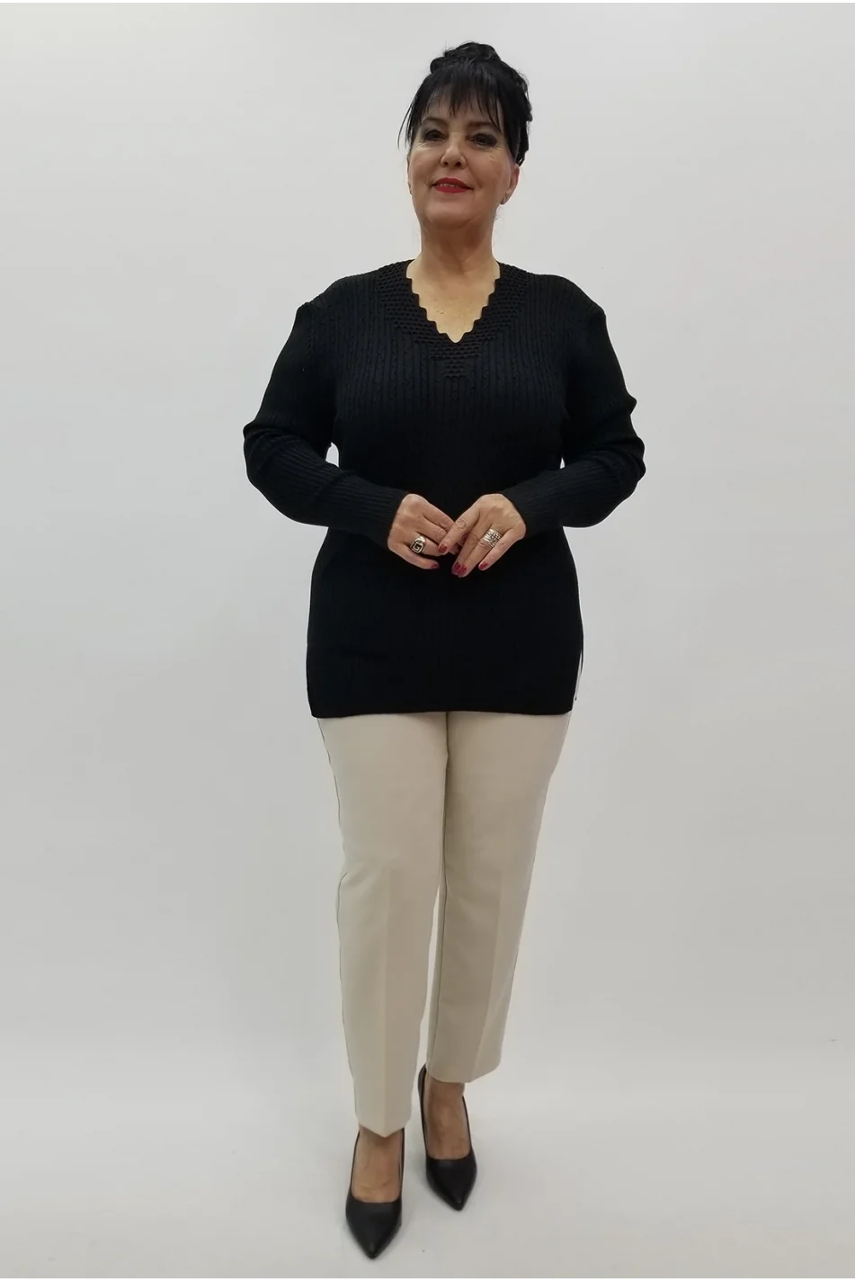 Miraggio Büyük Beden Triko 98326 SİYAH