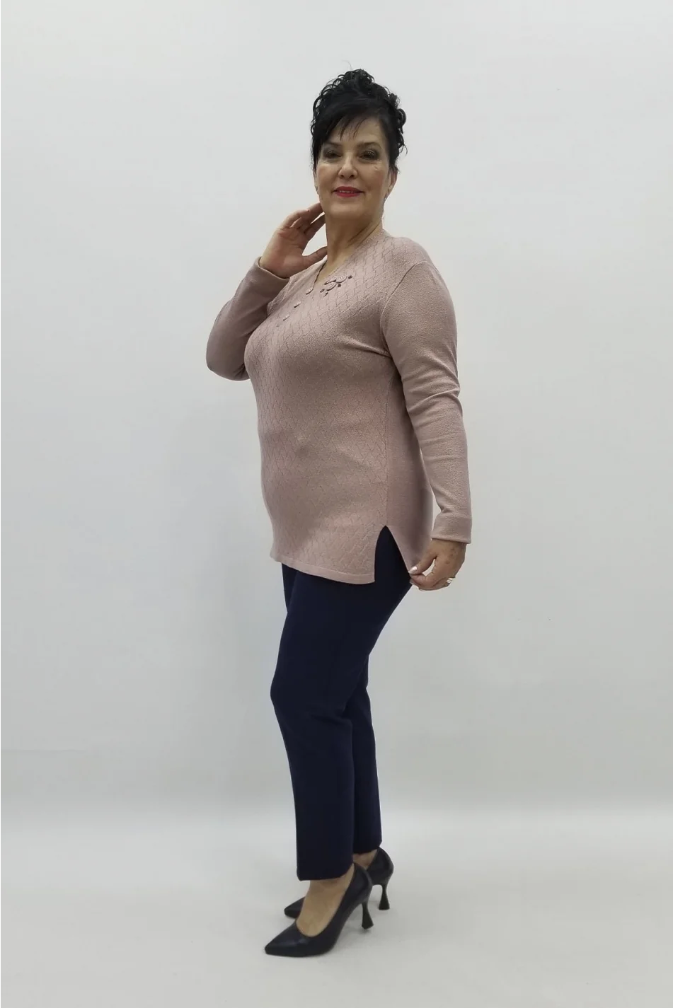 Miraggio Büyük Beden Triko 98345 PUDRA